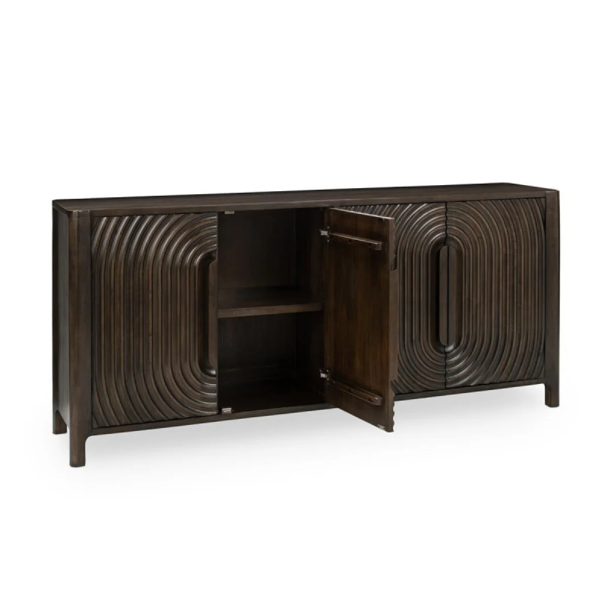 Colson Solid Wood 4dr Cabinet Dining Storage Brown 9
