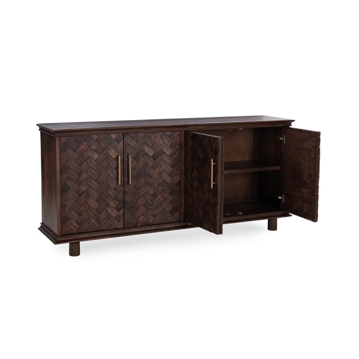 Shira Solid Wood 4dr Buffet Dining Storage Brown 9