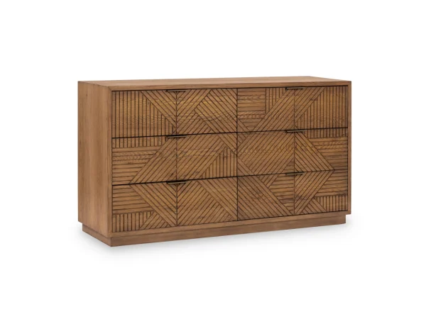 Santa Clara Solid Wood 6dwr Dresser – Caramel Brown Dressers Brown