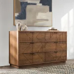 Santa Clara Solid Wood 6dwr Dresser – Caramel Brown Dressers Brown 33