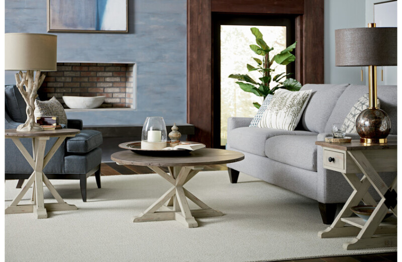 Reclamation Place Trestle Round Cocktail Table Cocktail & Coffee Tables Brown 9 Reclamation Place Trestle Round Cocktail Table Cocktail & Coffee Tables Brown 9