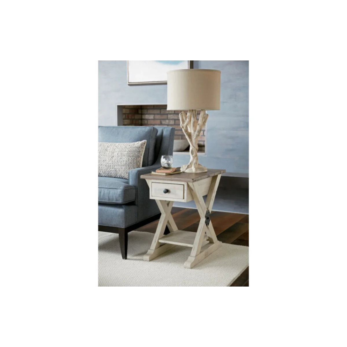 Reclamation Place Trestle Chairside Table Chairside Tables Chairside Tables 6