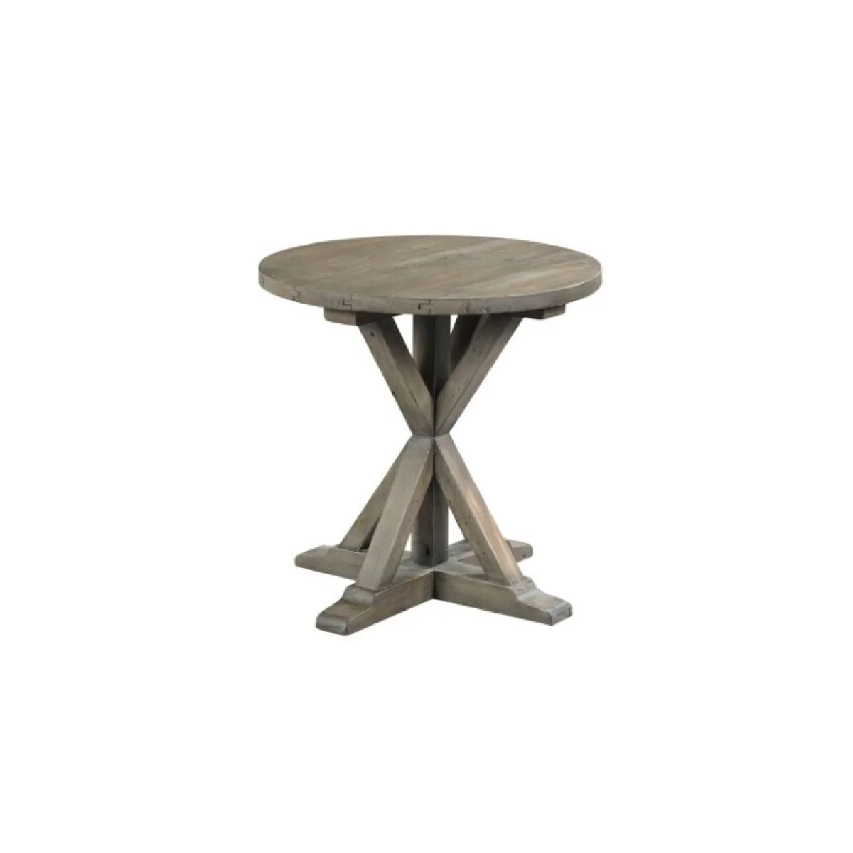 Reclamation Place Trestle Round End Table End tables Brown 4