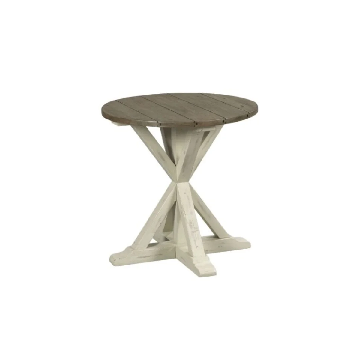 Reclamation Place Trestle Round End Table End tables Cream 4