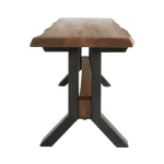 Bellamy Solid Wood Bench Chairs & Benches Amber Brown 11
