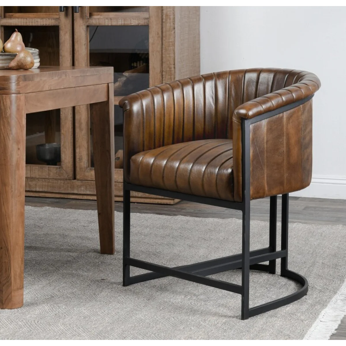 Seville Leather Dining Chair Chairs & Benches Brown 12