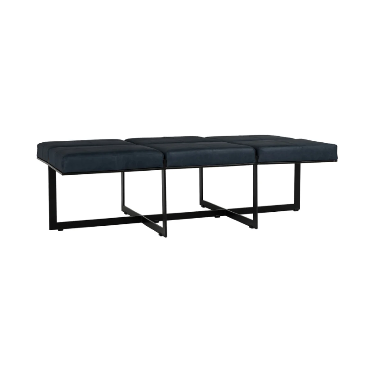 Calvin Leather Rectangle Ottoman Ottomans & Poufs black 4