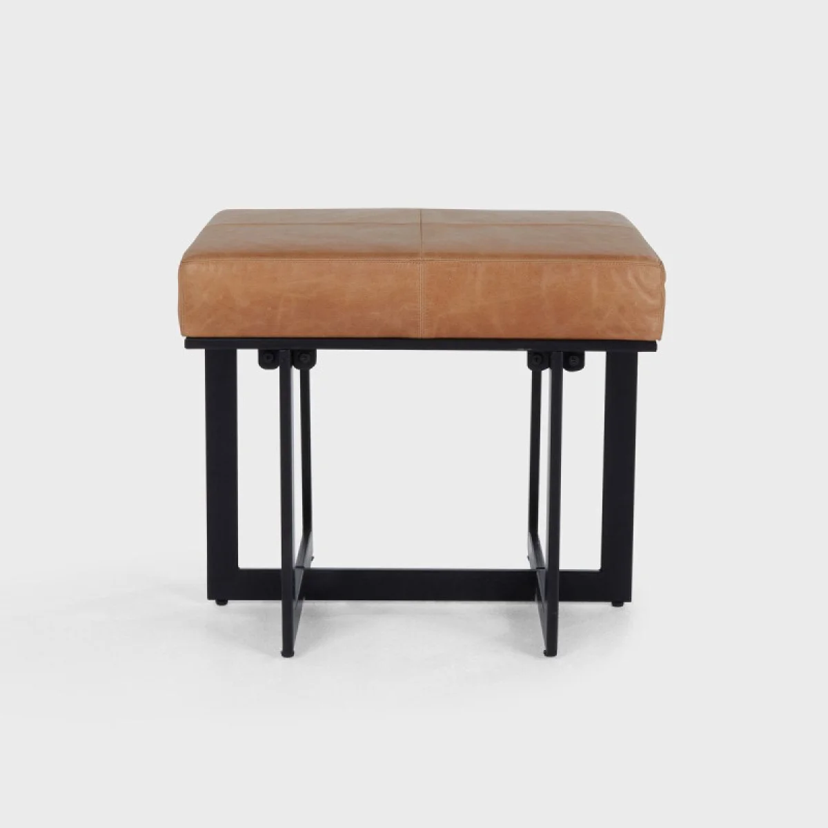 Calvin Leather Rectangle Stool Ottomans & Poufs Brown 6