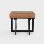 Calvin Leather Rectangle Stool Ottomans & Poufs Brown 13