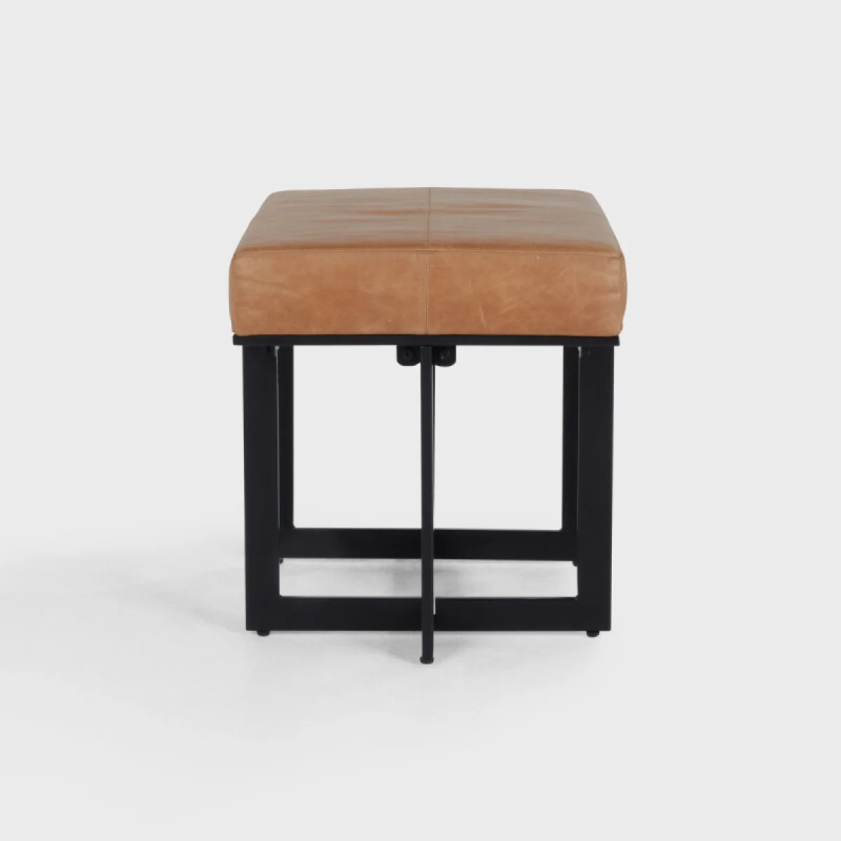 Calvin Leather Rectangle Stool Ottomans & Poufs Brown 7