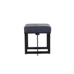 Calvin Leather Rectangle Stool - Nightfall Blue - Image 4