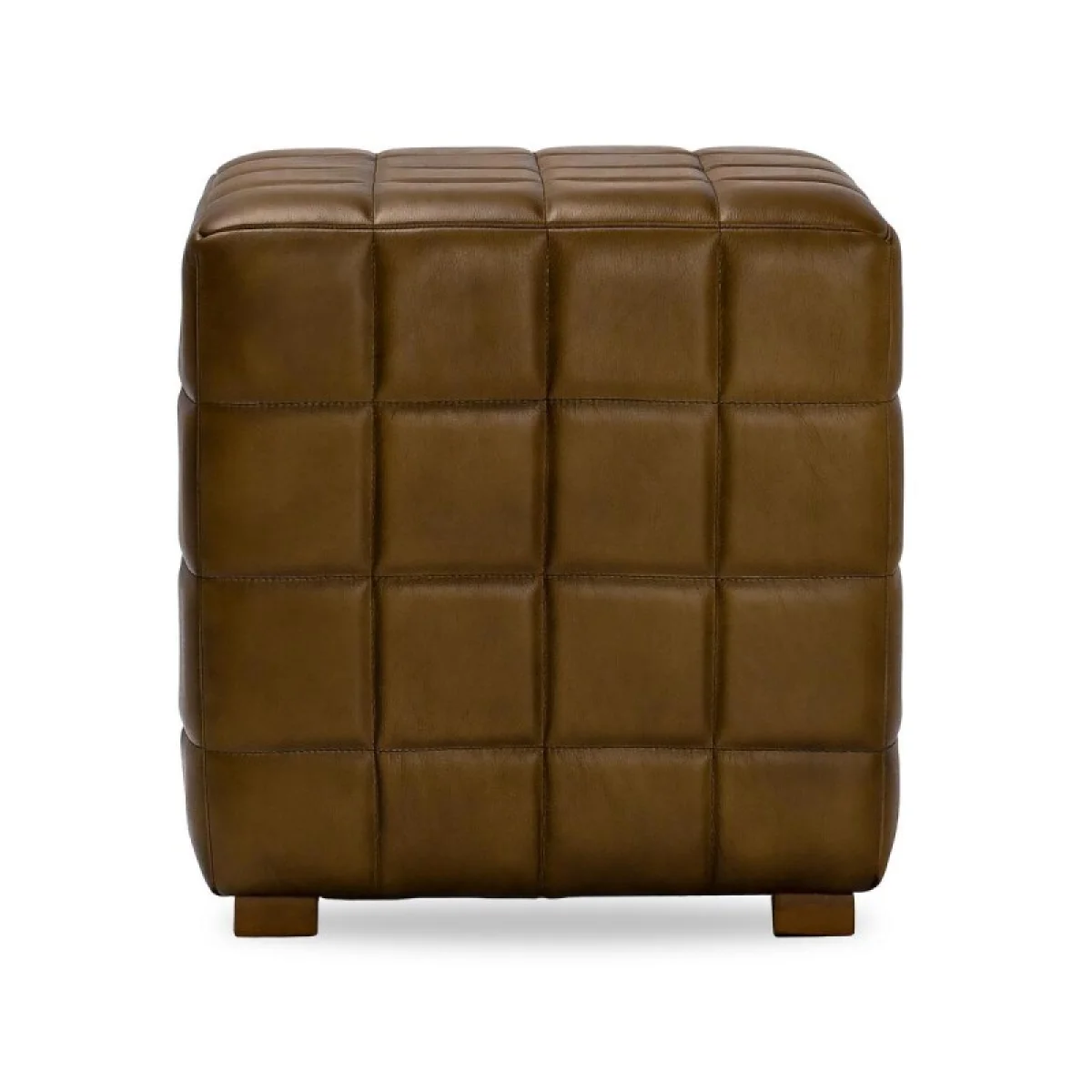 Carlo Leather Square Ottoman Ottomans & Poufs Antique Brown 6