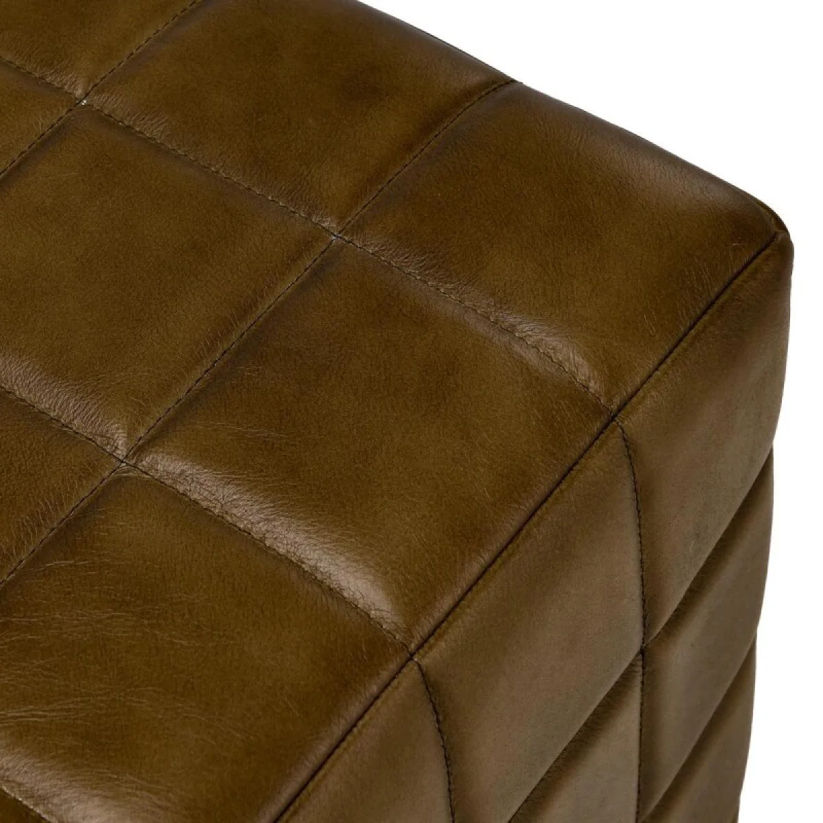 Carlo Leather Square Ottoman Ottomans & Poufs Antique Brown 8