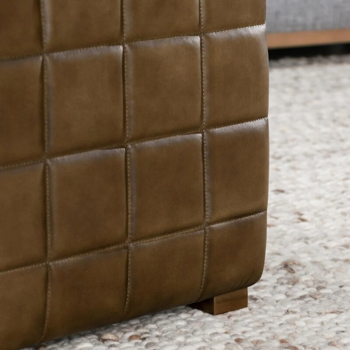 Carlo Leather Square Ottoman Ottomans & Poufs Antique Brown 9