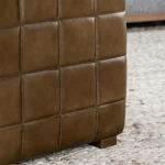 Carlo Leather Square Ottoman Ottomans & Poufs Antique Brown 18