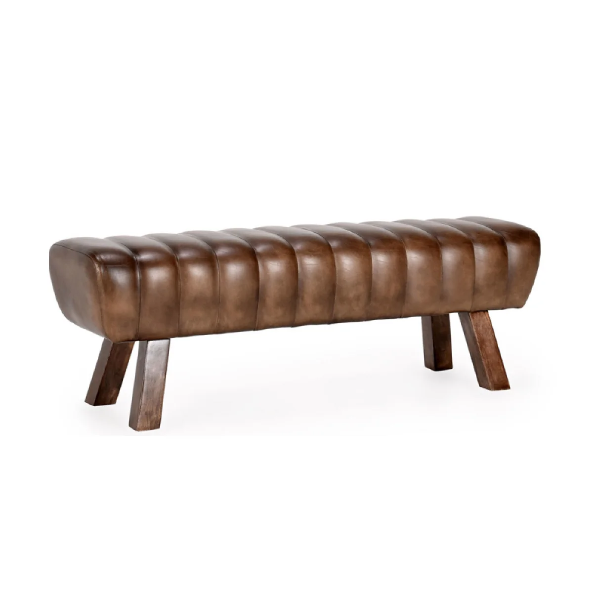 Florian Leather Bench Chairs & Benches Antique Brown 4
