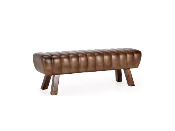Carlo Leather Square Ottoman Ottomans & Poufs Antique Brown 23