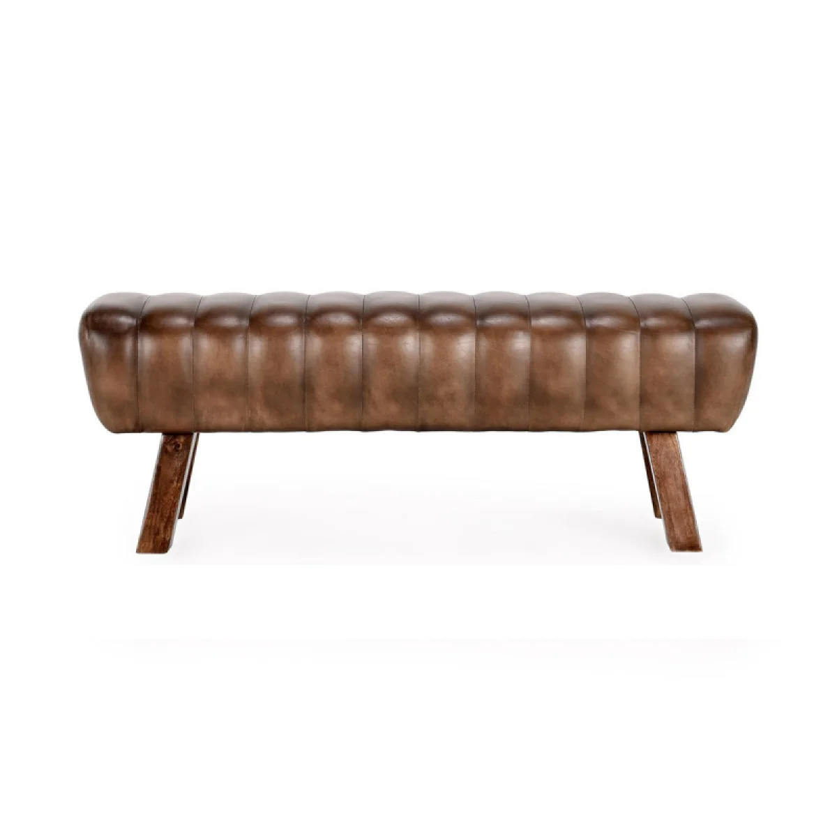 Florian Leather Bench Chairs & Benches Antique Brown 6
