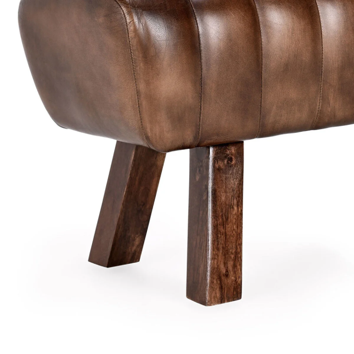 Florian Leather Bench Chairs & Benches Antique Brown 9