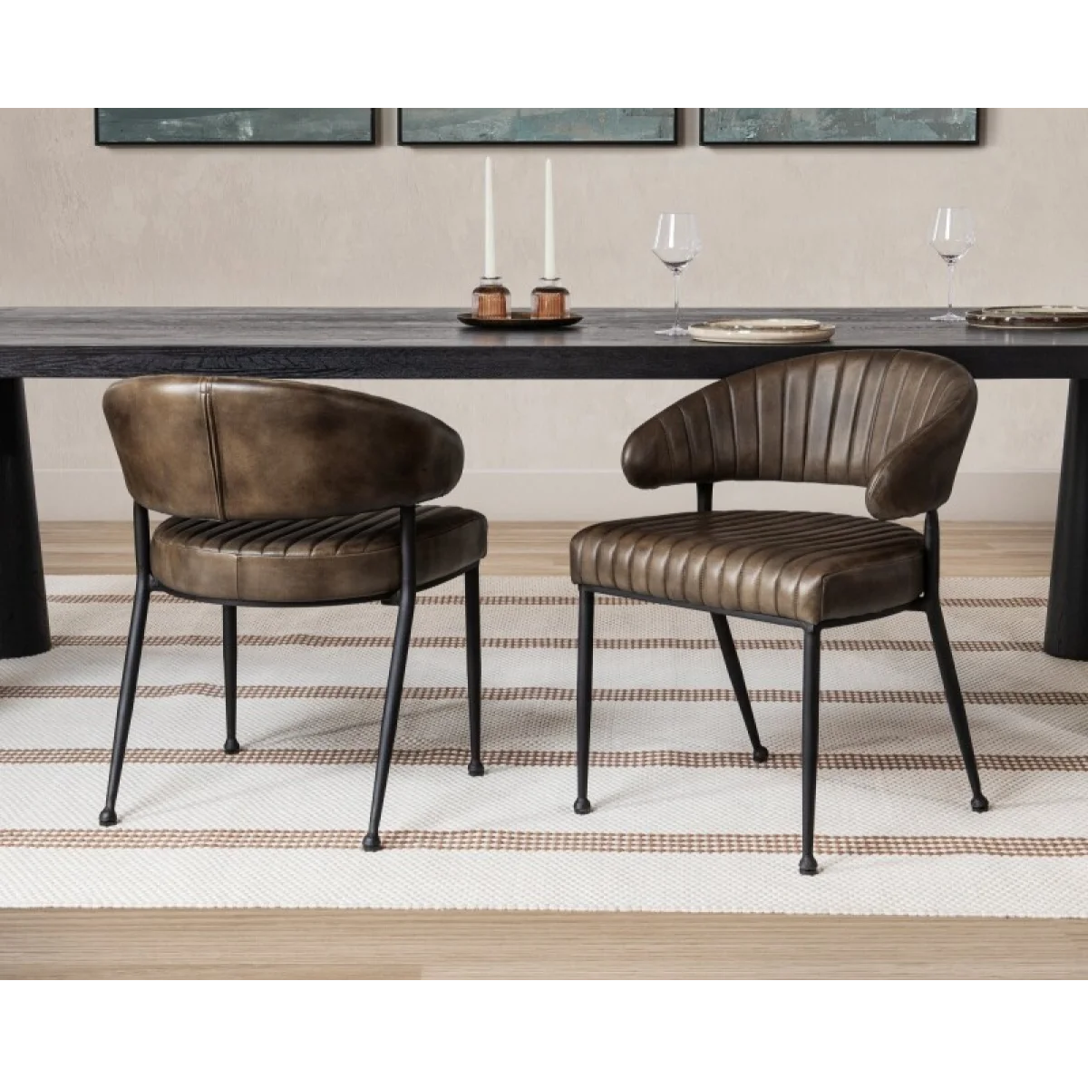 Umbria Leather Dining Chair Chairs & Benches Antique Brown 12