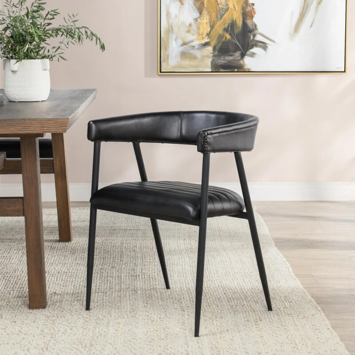 Preston Leather Dining Chair Chairs & Benches black 11