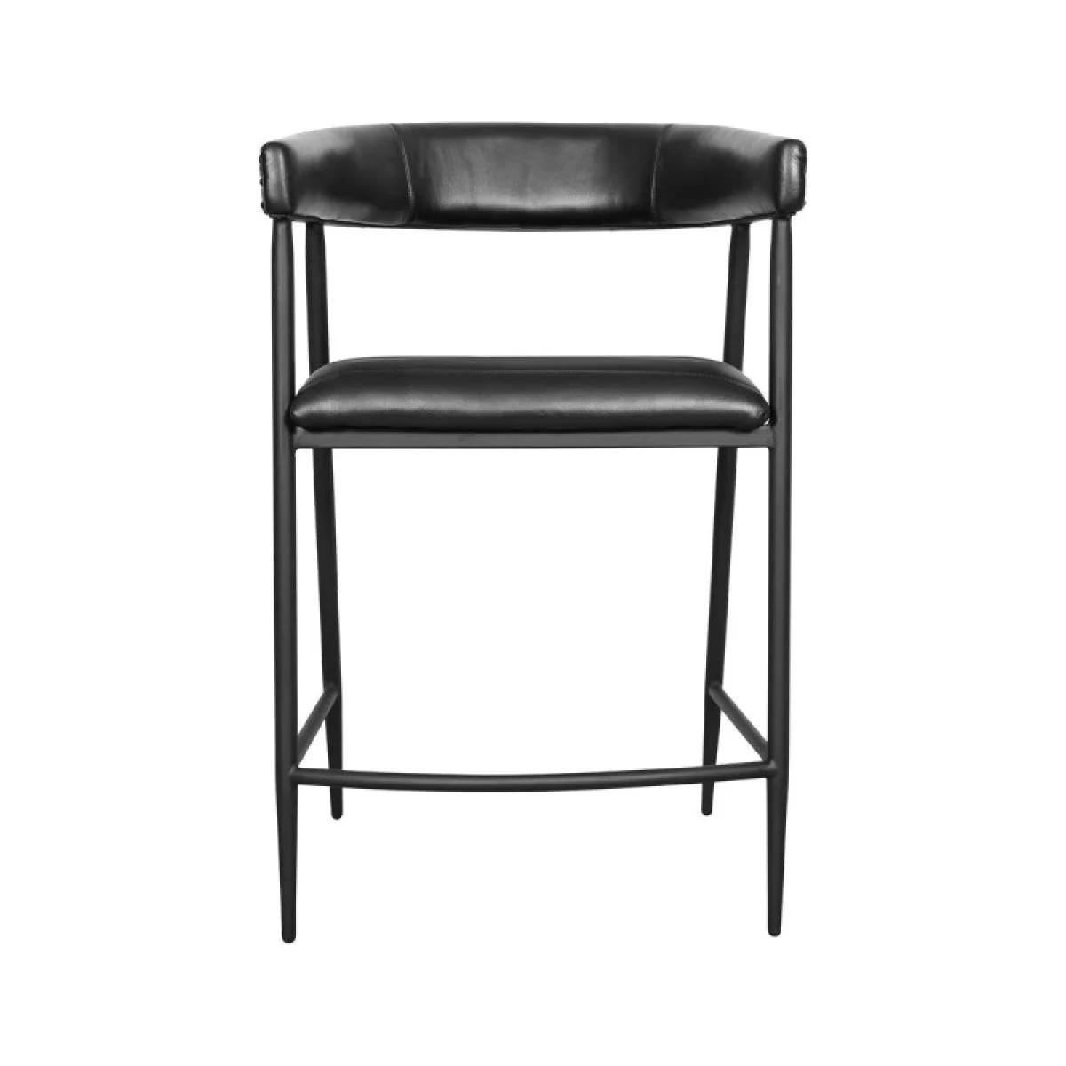 Preston Leather Counter Stool – Jet Black Barstools Barstools 6