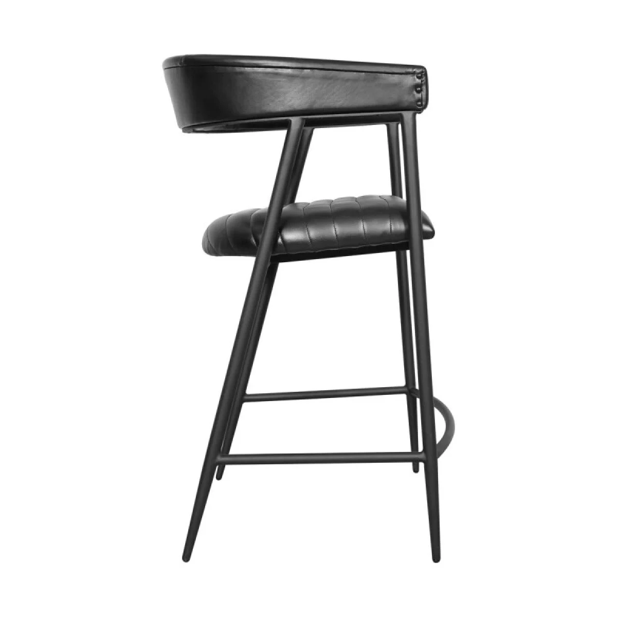 Preston Leather Counter Stool – Jet Black Barstools Barstools 7