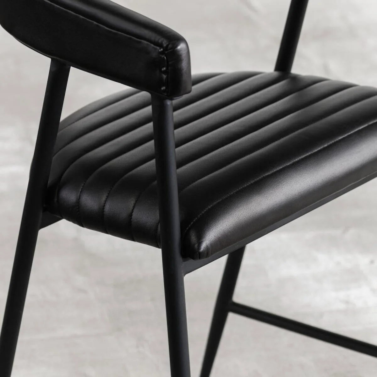 Preston Leather Counter Stool – Jet Black Barstools Barstools 9