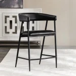 Preston Leather Counter Stool – Jet Black Barstools Barstools 17