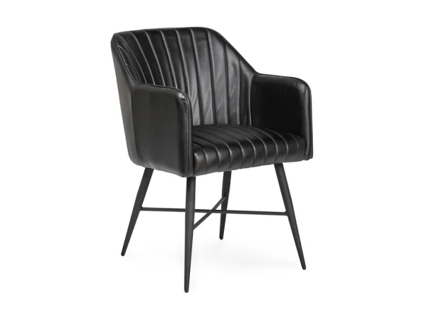 Preston Leather Counter Stool – Jet Black Barstools Barstools 19