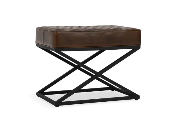 Carlo Leather Square Ottoman – Jet Black Ottomans & Poufs black 16