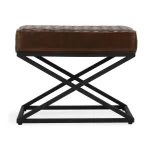 Bruno Leather Rectangle Stool Ottomans & Poufs Brown 11