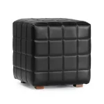 Carlo Leather Square Ottoman – Jet Black Ottomans & Poufs black 10