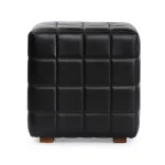 Carlo Leather Square Ottoman – Jet Black Ottomans & Poufs black 12