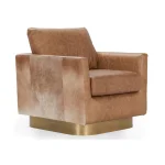 Lathe Leather/hide Accent Chair Chairs Brown 11