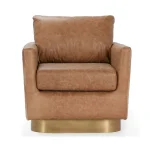 Lathe Leather/hide Accent Chair Chairs Brown 13