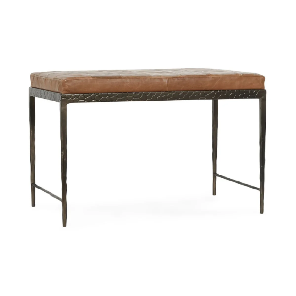 Malo Leather Bench – Chestnut Chairs & Benches Brown 4