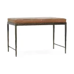Malo Leather Bench – Chestnut Chairs & Benches Brown 13