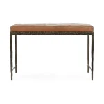 Malo Leather Bench – Chestnut Chairs & Benches Brown 15
