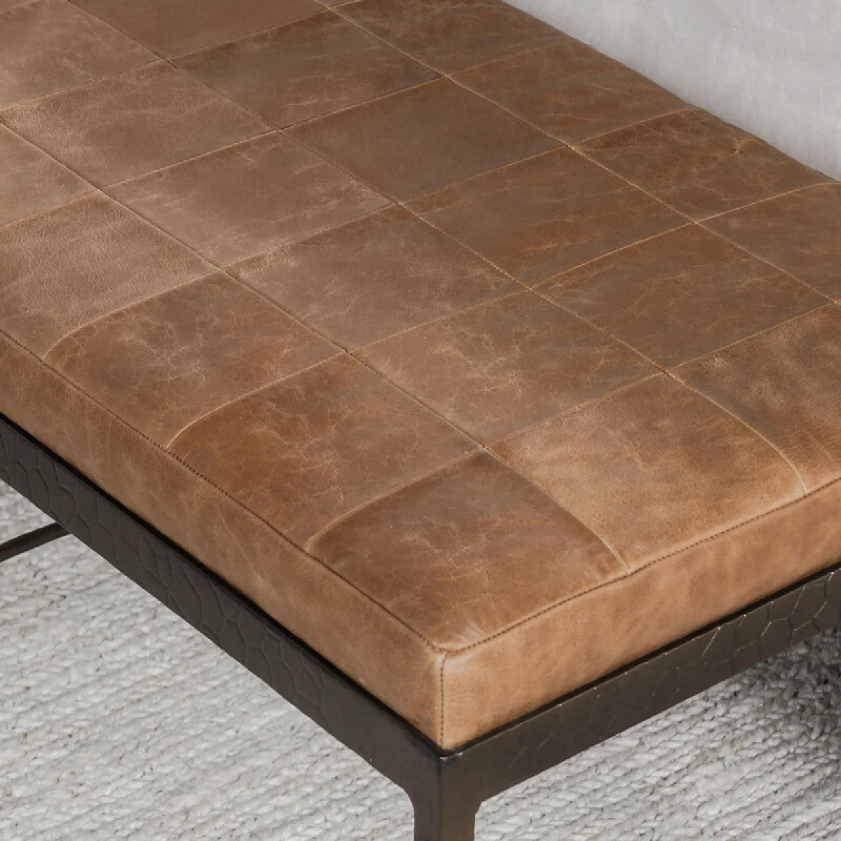 Malo Leather Bench – Chestnut Chairs & Benches Brown 10