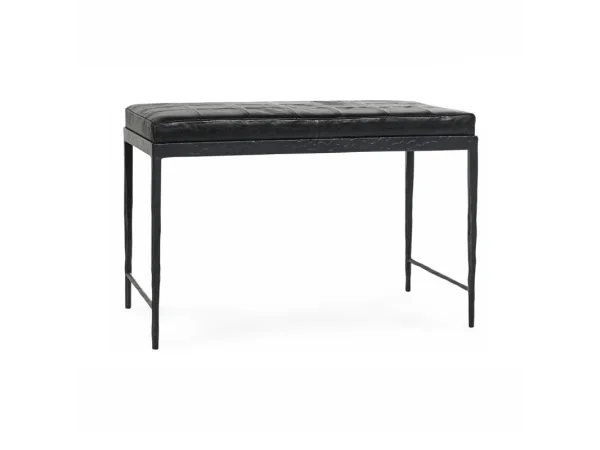 Achen Hide Bench – Sparrow Gray Chairs & Benches black 20