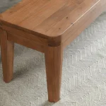 Arno Solid Wood Bench Chairs & Benches Amber Brown 17