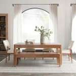 Arno Solid Wood Bench Chairs & Benches Amber Brown 19