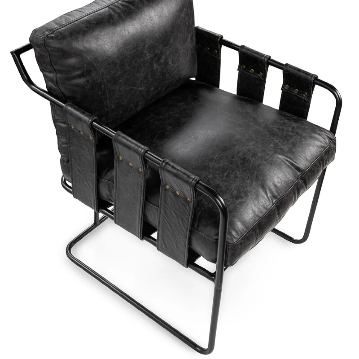 Strapling Leather Dining Chair – Black Chairs & Benches black 9