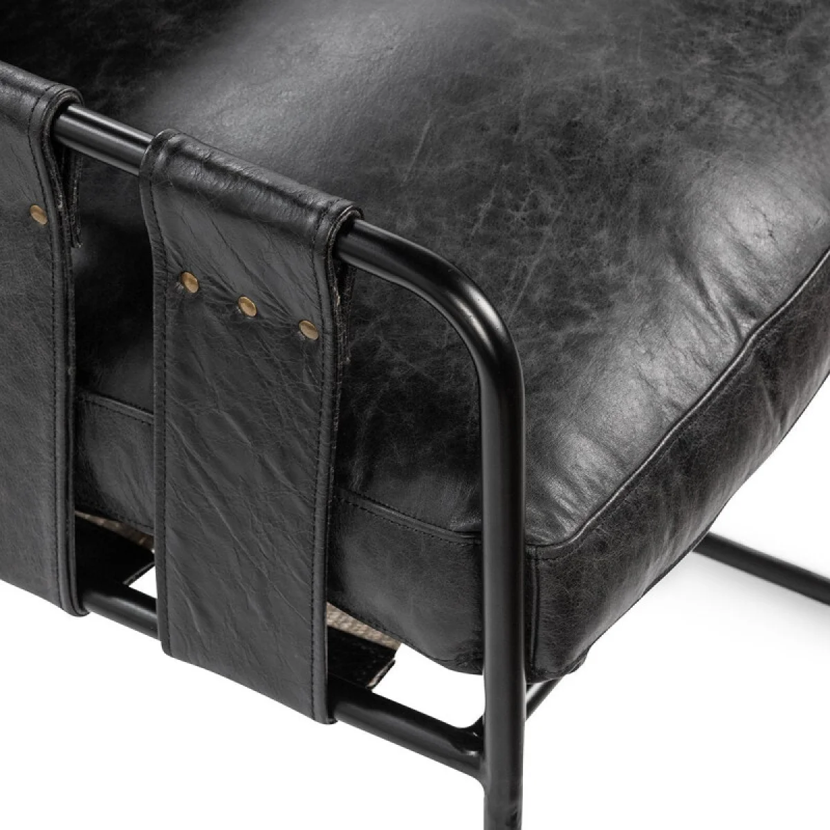 Strapling Leather Dining Chair – Black Chairs & Benches black 10