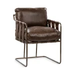 Strapling Leather Dining Chair – Cocoa Brown Chairs & Benches Brown 13