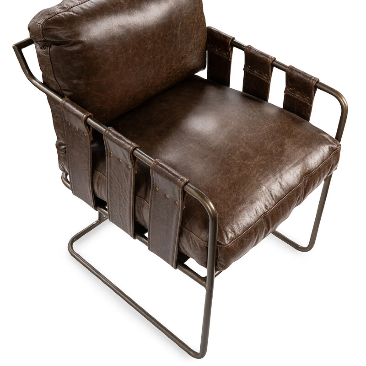 Strapling Leather Dining Chair – Cocoa Brown Chairs & Benches Brown 9