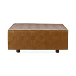 Aristo Leather Square Ottoman - Image 3