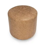 Millo Leather Round Ottoman Ottomans & Poufs Brown 13