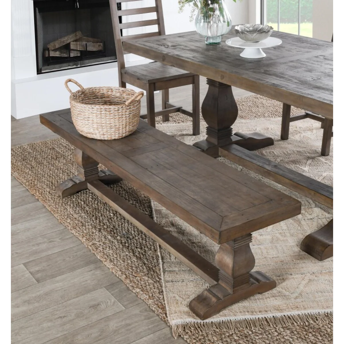 Caleb Solid Wood Bench Chairs & Benches Brown 11